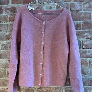 Sézane Dusty Rose Gaspard Cardigan